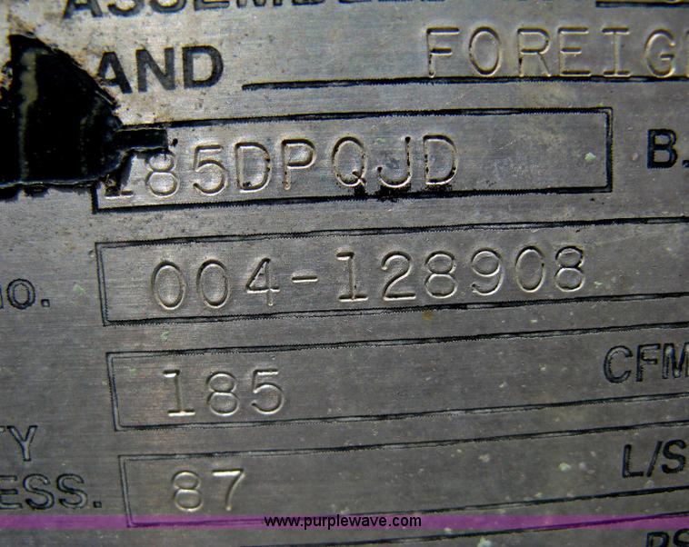 image for item AS9197 1999 Sullair 185DPQJD mobile compressor