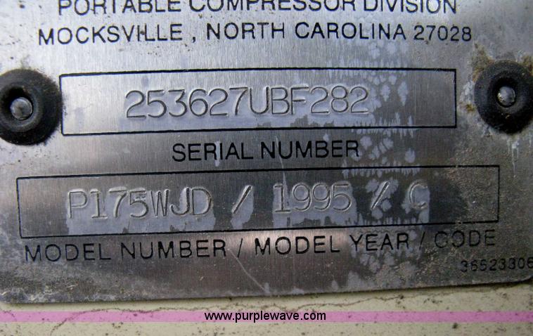 image for item AS9198 1995 Ingersoll Rand P175WJD mobile compressor