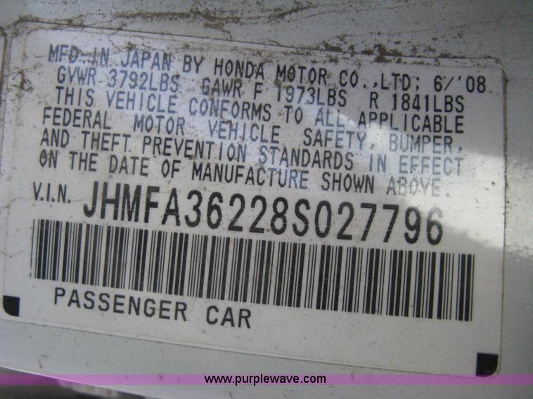 image for item G8261 2008 Honda Civic Hybrid CVT AT-PZEC