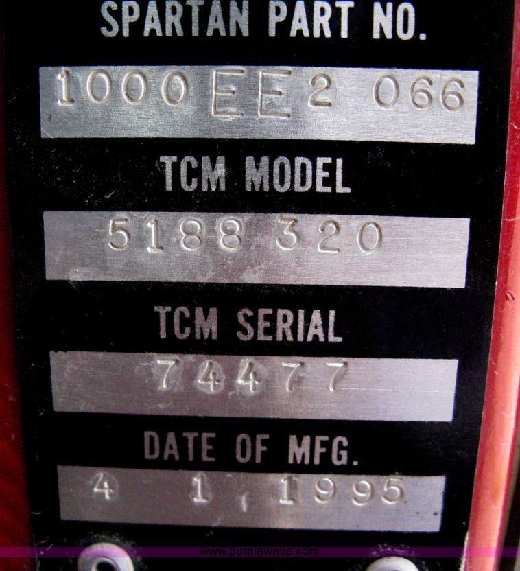 image for item H5459 1995 Spartan Gladiator fire truck