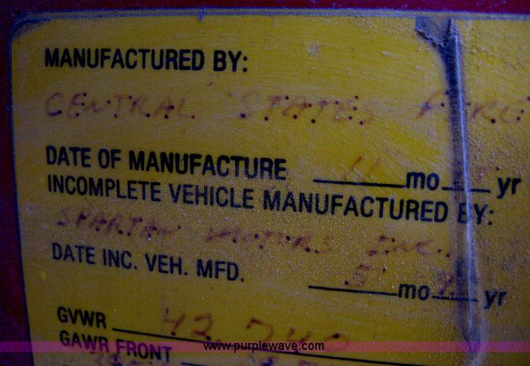 image for item H5459 1995 Spartan Gladiator fire truck