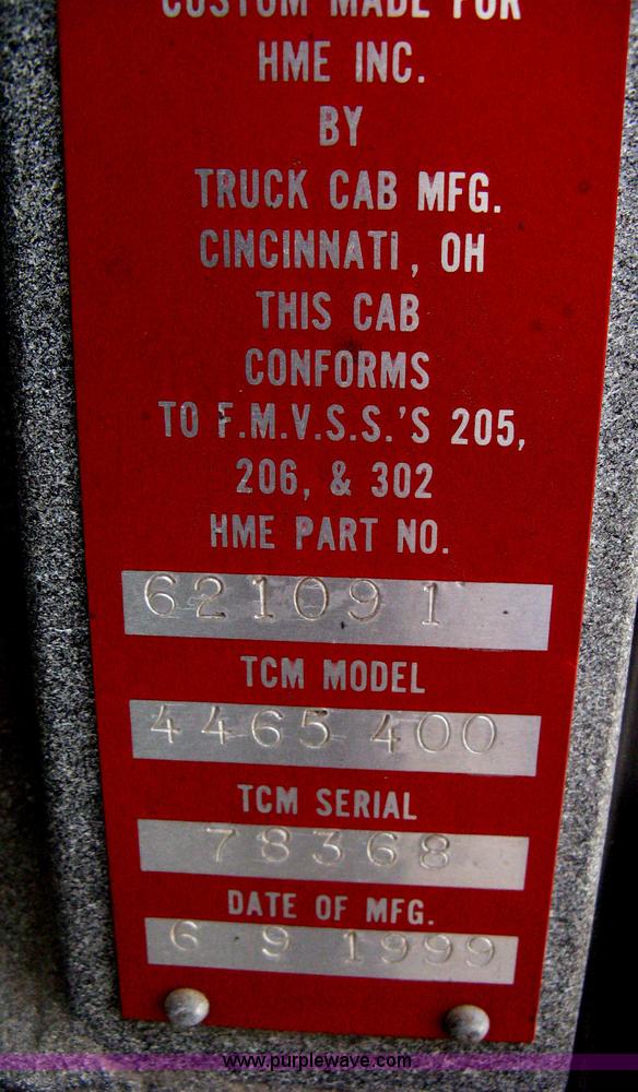 image for item H5460 2000 HME 1871 fire truck