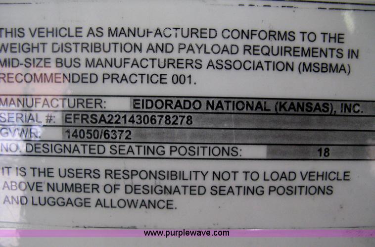 image for item H5463 2003 Ford Econoline E450 Aerotech transit vehicle