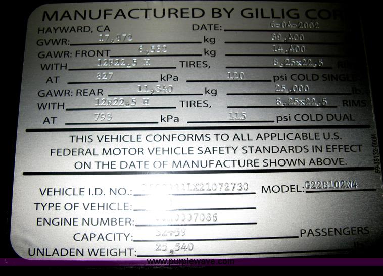 image for item H5468 2002 Gillig Low Floor 35' transit bus