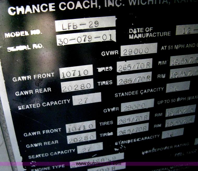 image for item H5469 2001 Chance Coach Opus LFB-29 29' transit bus