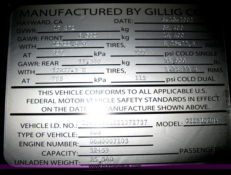 image for item H5473 2002 Gillig Low Floor 35' transit bus