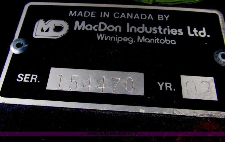 image for item A8718 2003 Mac Don 972 Harvest Header draper head