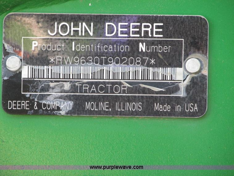 image for item A8720 2008 John Deere 9630T tractor