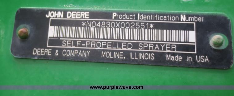 image for item D2071 2008 John Deere 4830 self-propelled sprayer