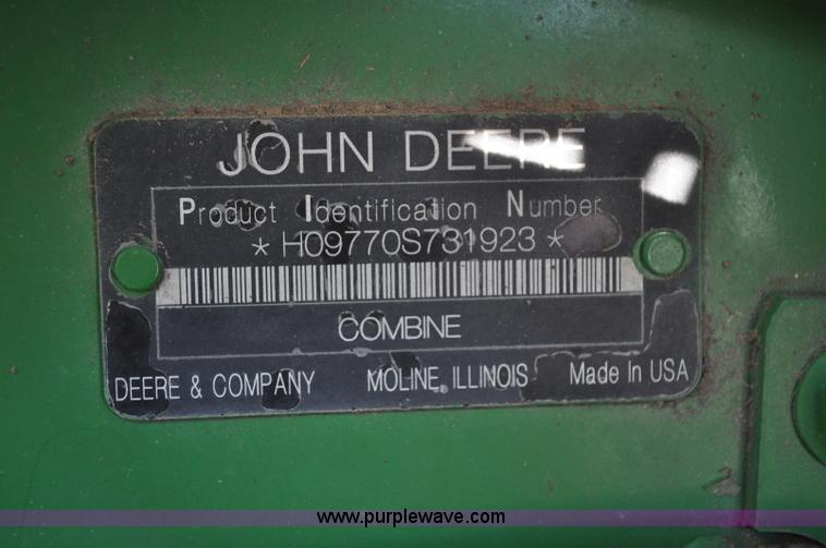 image for item G6479 2009 John Deere 9770 STS combine