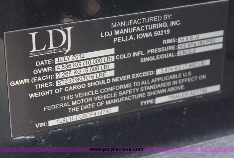 image for item H2536 2012 LDJ ADT750 750 gallon fuel transfer trailer