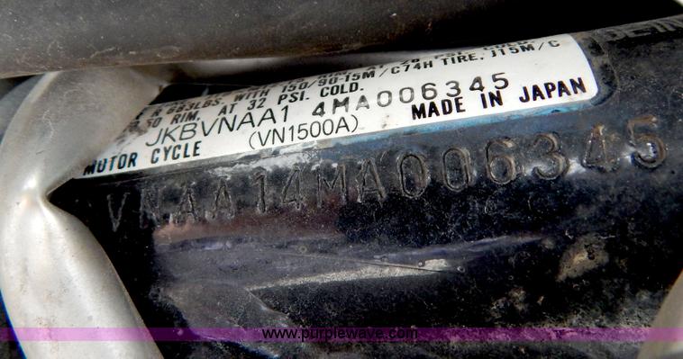 image for item AY9496 1991 Kawasaki VN1500-A motorcycle