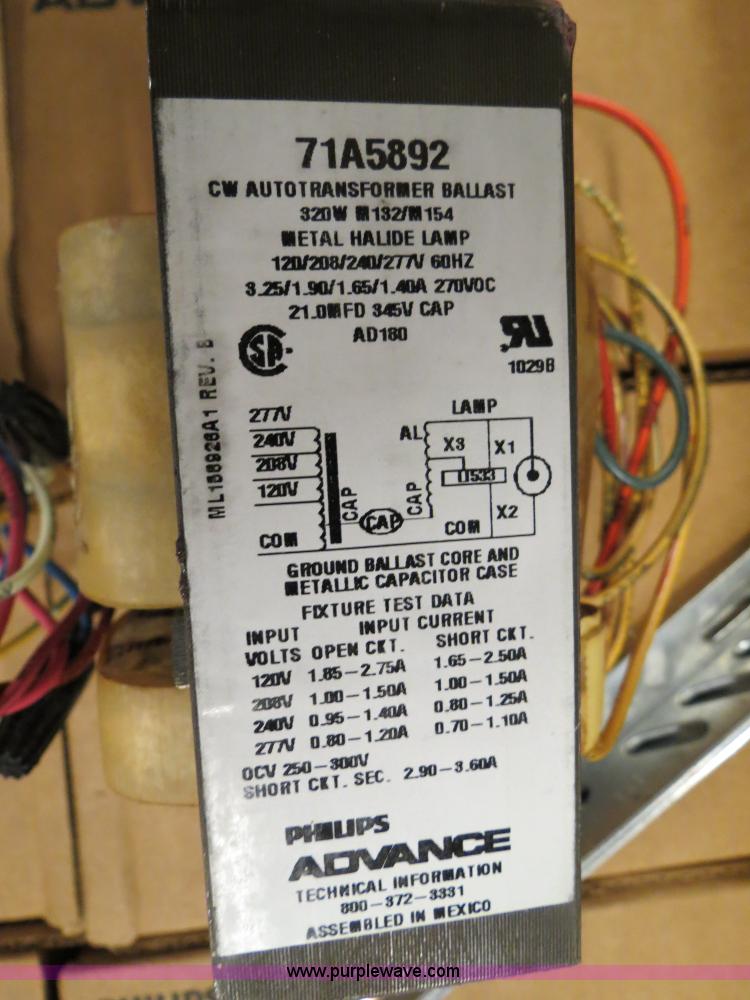 image for item B4919 Assorted outdoor light fixtures, ballast kits, and other parts