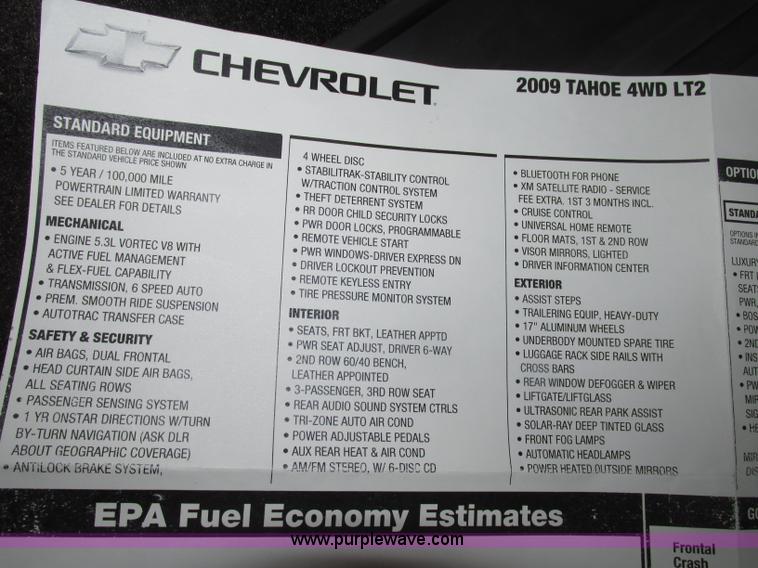 image for item F7391 2009 Chevrolet Tahoe LT SUV