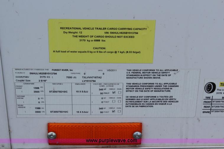 image for item H2741 2011 Forest River cargo trailer