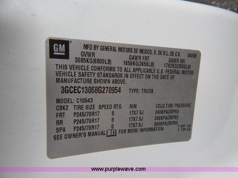 image for item H3388 2008 Chevrolet Silverado 1500 pickup truck