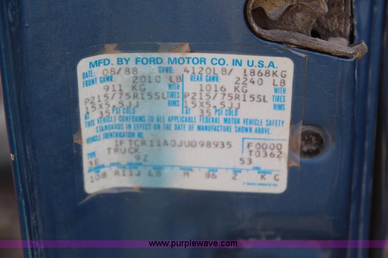 image for item H6153 1988 Ford Ranger XLT pickup truck