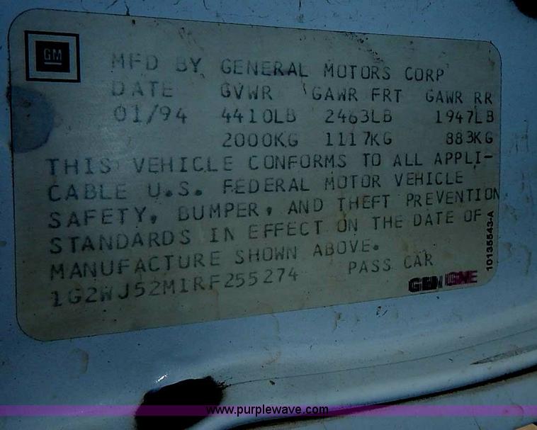 image for item I3598 1994 Pontiac Grand Prix SE