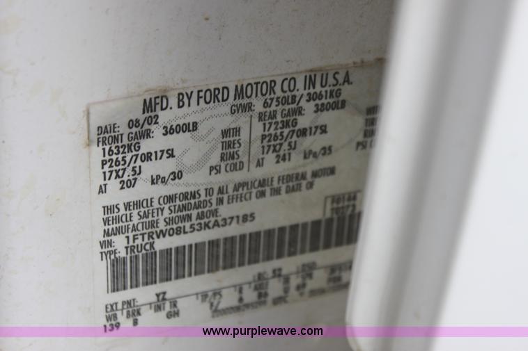 image for item I7399 2003 Ford F150 FX4 SuperCrew pickup truck