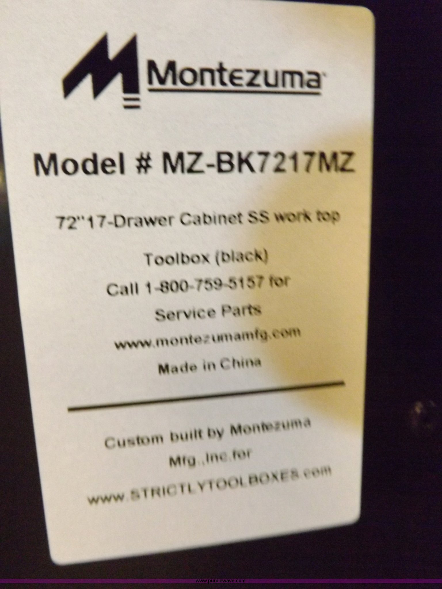 Montezuma Mfg. MZBK7217MZ 14 drawer rolling tool in Montezuma