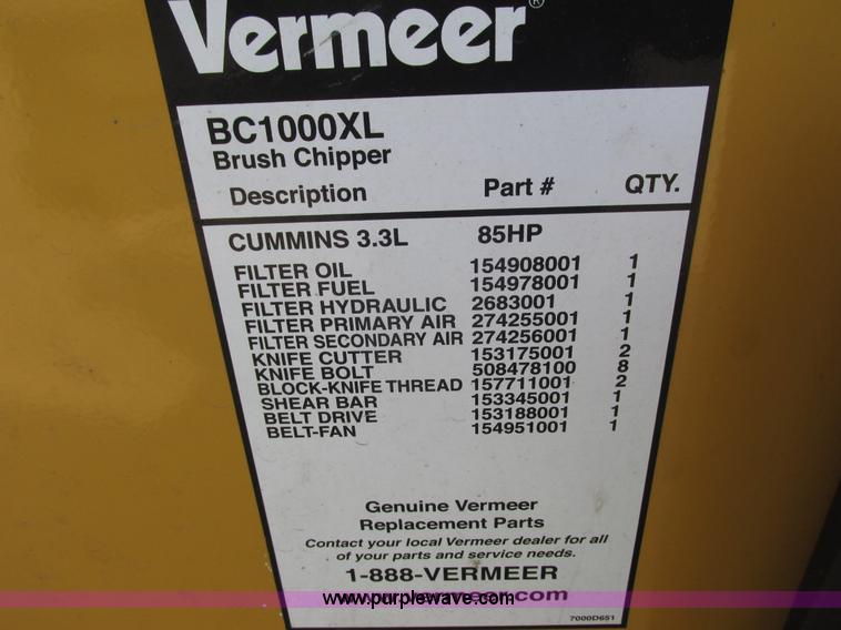 image for item I3945 2009 Vermeer BC1000XL brush chipper