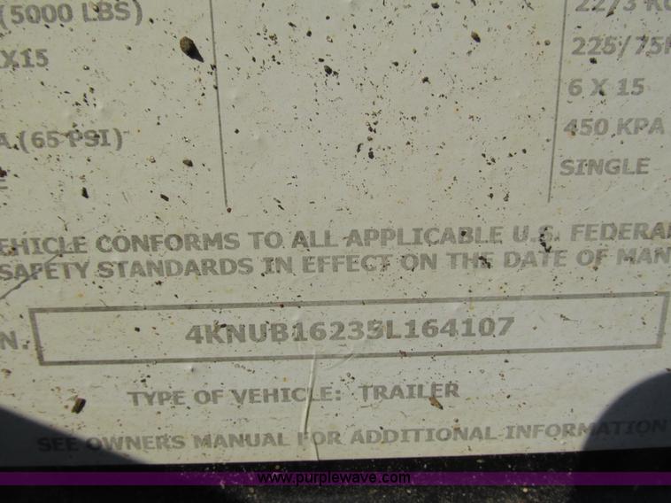 image for item I3950 2005 Big Tow BE-5 tandem axle trailer