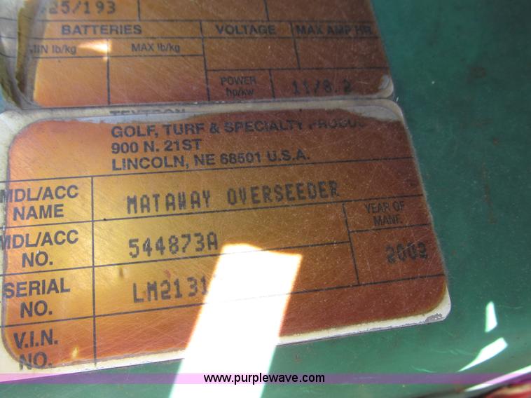 image for item I3962 2002 Ryan Mataway Overseeder slot seeder