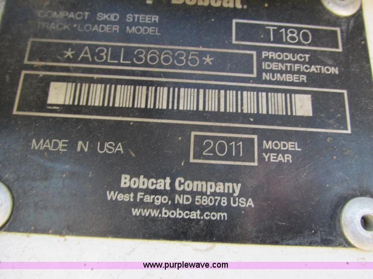 image for item I3976 2011 Bobcat T180 track skid steer
