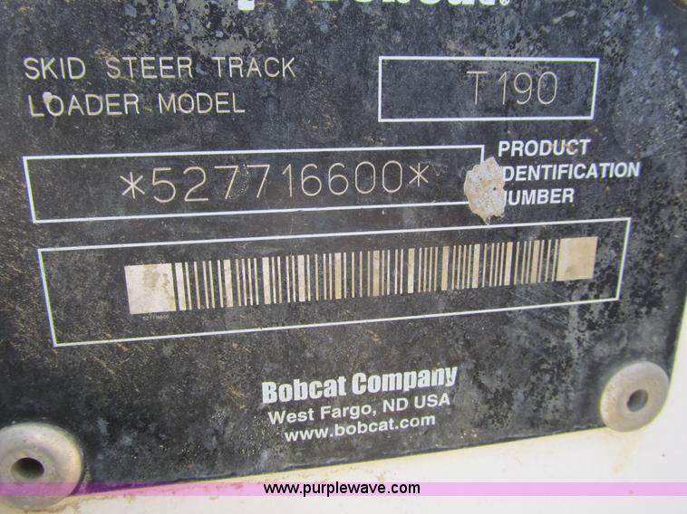 image for item I3981 2005 Bobcat T190 track skid steer