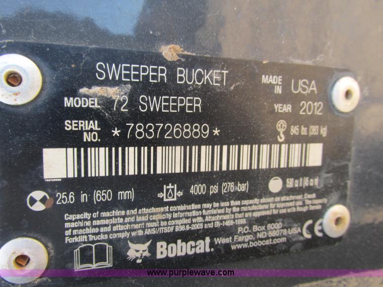 image for item I3984 2012 Bobcat sweeper skid steer attachment