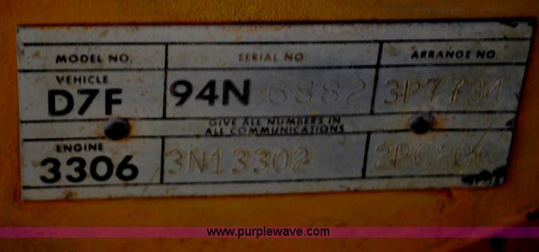 image for item G6497 1973 Caterpillar D7 Series F dozer