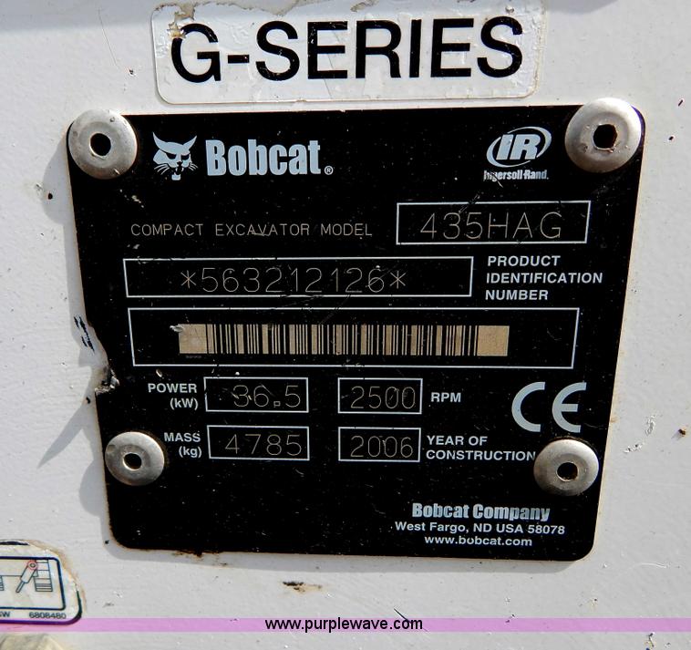 image for item H3351 2006 Bobcat 435HAG compact excavator