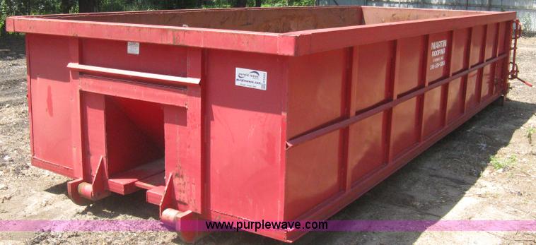 image for item H5430 2001 KL Metal Fab roll off dumpster