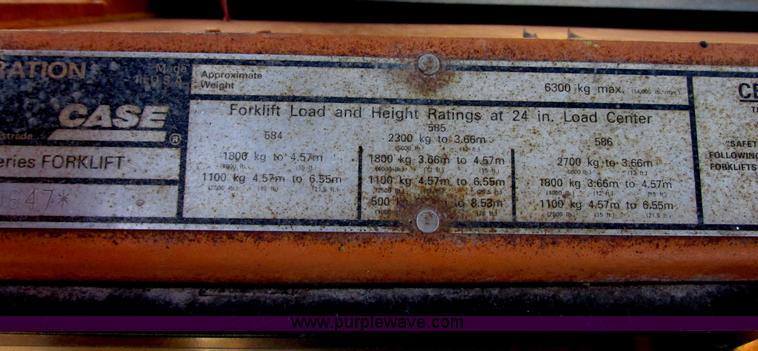 image for item I2550 1996 Case 586E rough terrain forklift