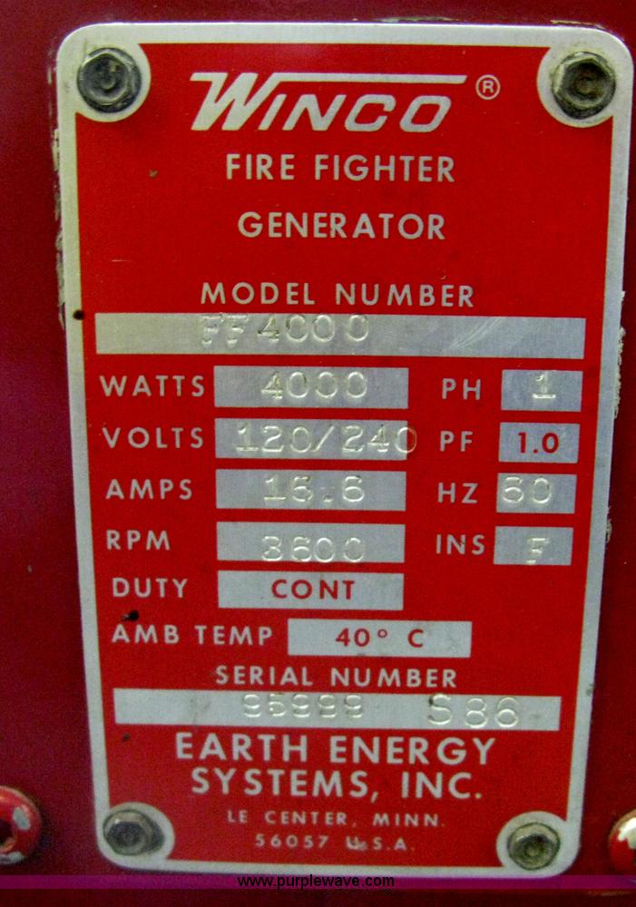 image for item AS9067 Winco FF4000 generator