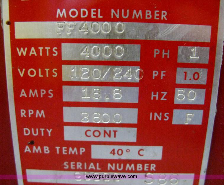 image for item AS9067 Winco FF4000 generator