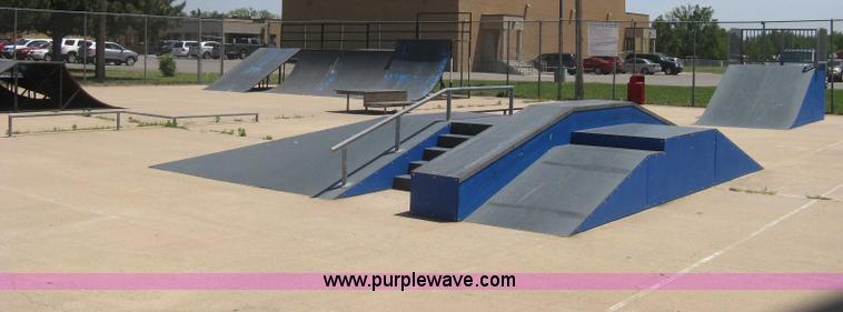 image for item AS9147 Shop built skate park ramp and skate features