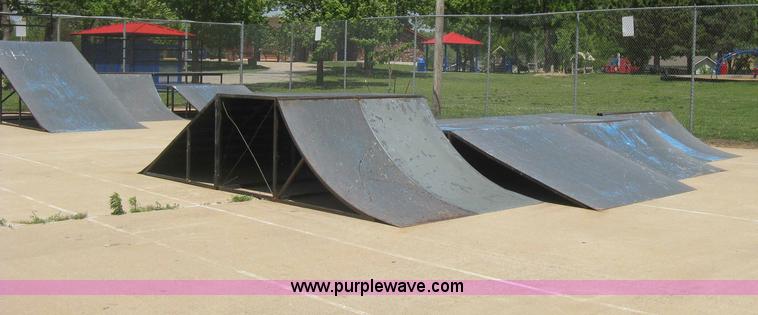 image for item AS9147 Shop built skate park ramp and skate features