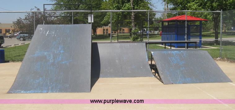 image for item AS9147 Shop built skate park ramp and skate features