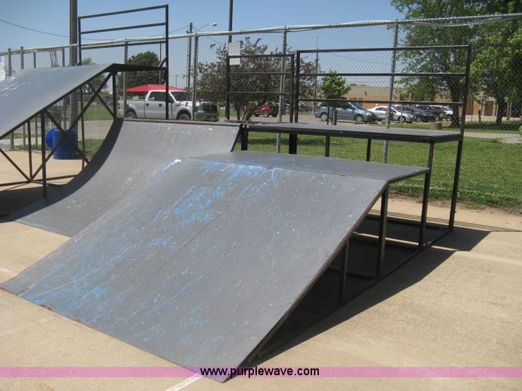 image for item AS9147 Shop built skate park ramp and skate features