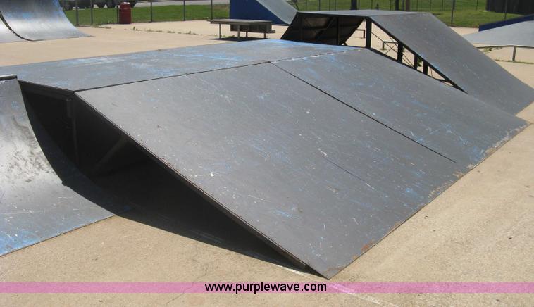 image for item AS9147 Shop built skate park ramp and skate features