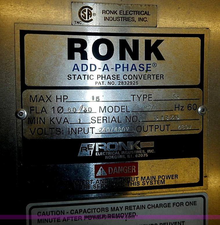 image for item AZ9844 (2) Ronk Add-A-Phase static phase converters