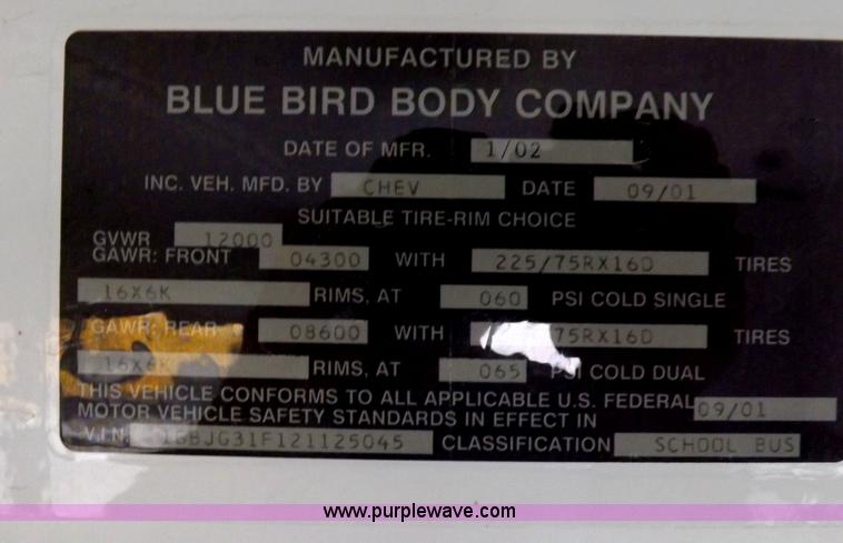 image for item H1849 2002 Chevrolet Express G3500 bus