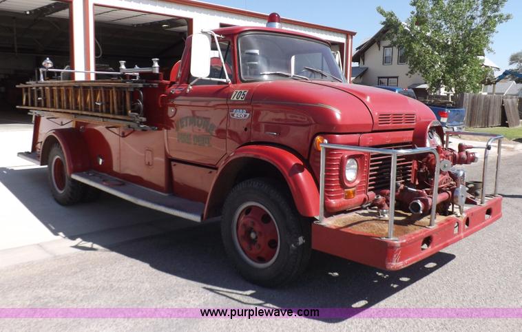 image for item H1874 1965 Ford 600 fire truck