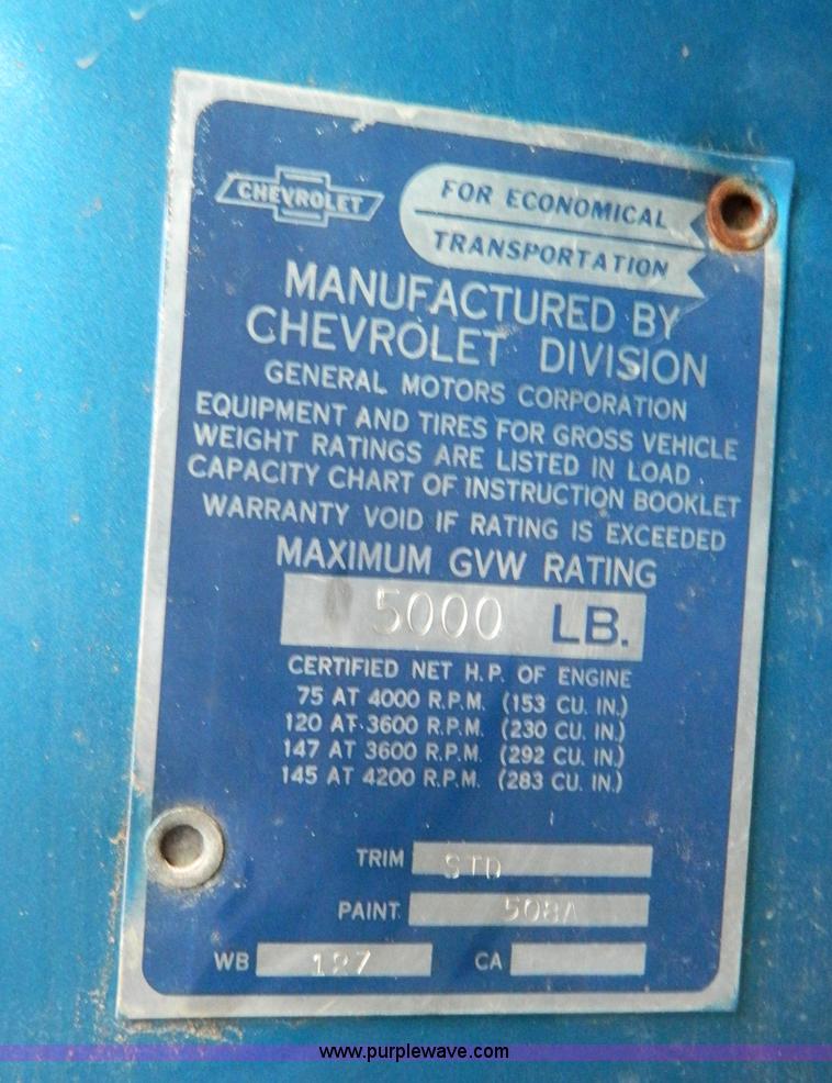 image for item H2465 1963 Chevrolet pickup truck