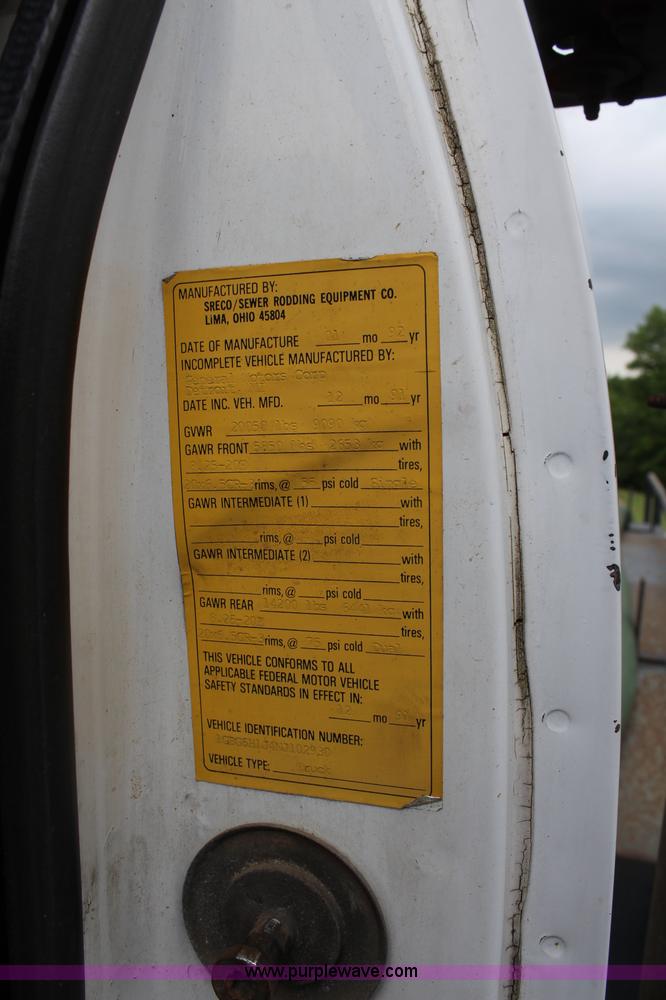 image for item H2582 1992 Chevrolet Kodiak sewer rod truck