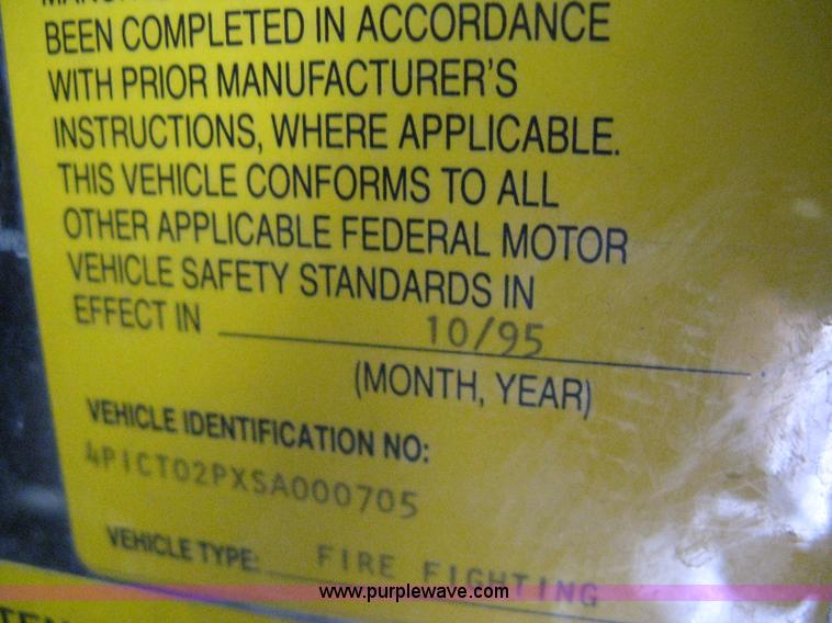 image for item H5391 1995 Pierce pumper fire truck