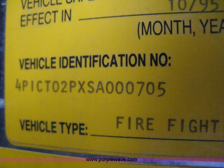 image for item H5391 1995 Pierce pumper fire truck