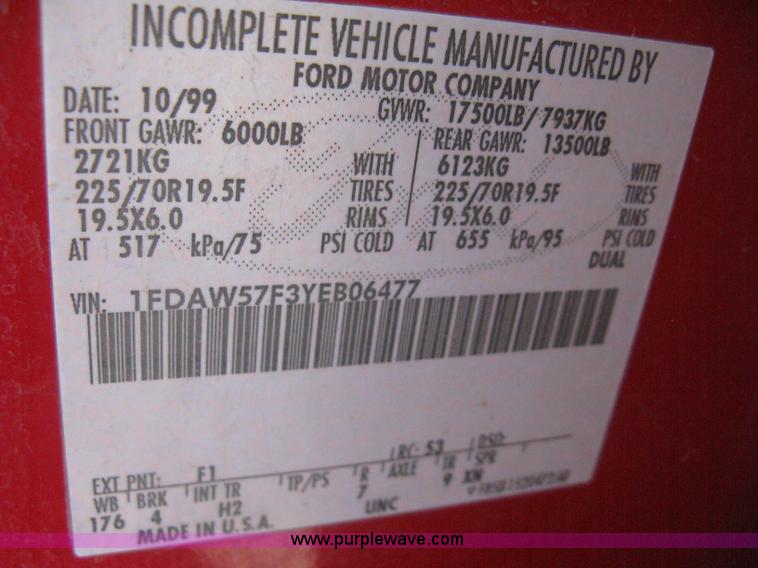 image for item H5392 2000 Ford F550 Crew Cab fire rescue truck