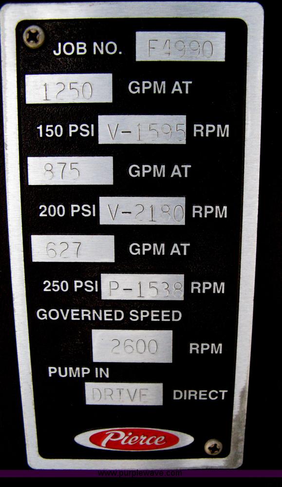 image for item H5393 1993 Pierce pumper fire truck